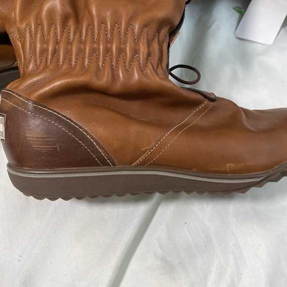 Sorel Women's Brown Firenzy Ruched NL1656-256 Leather Lace Up Winter Boots Sz 8 - Picture 13 of 14